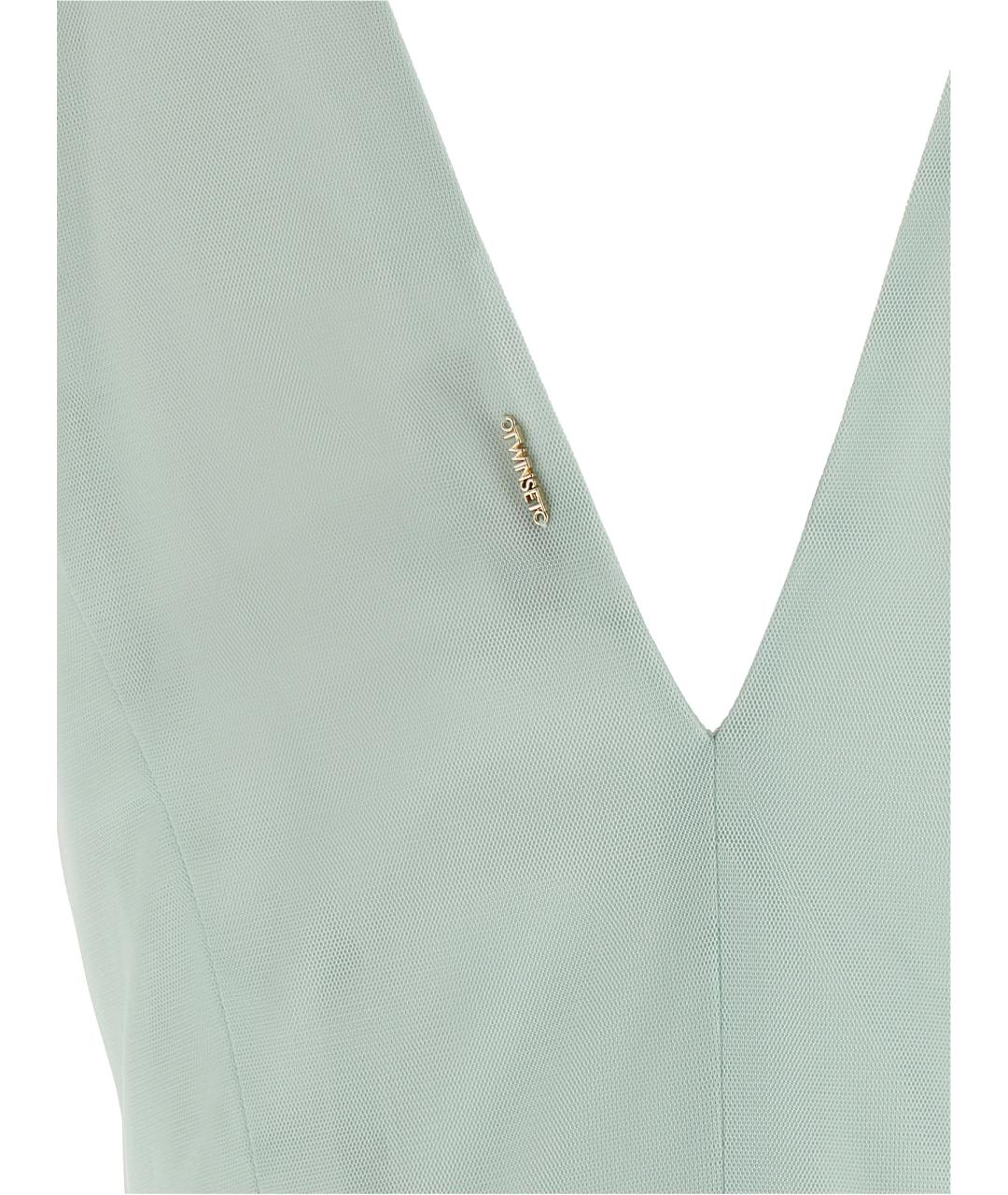 TWIN-SET Зеленые полиэстеровое коктейльное платье, фото 5