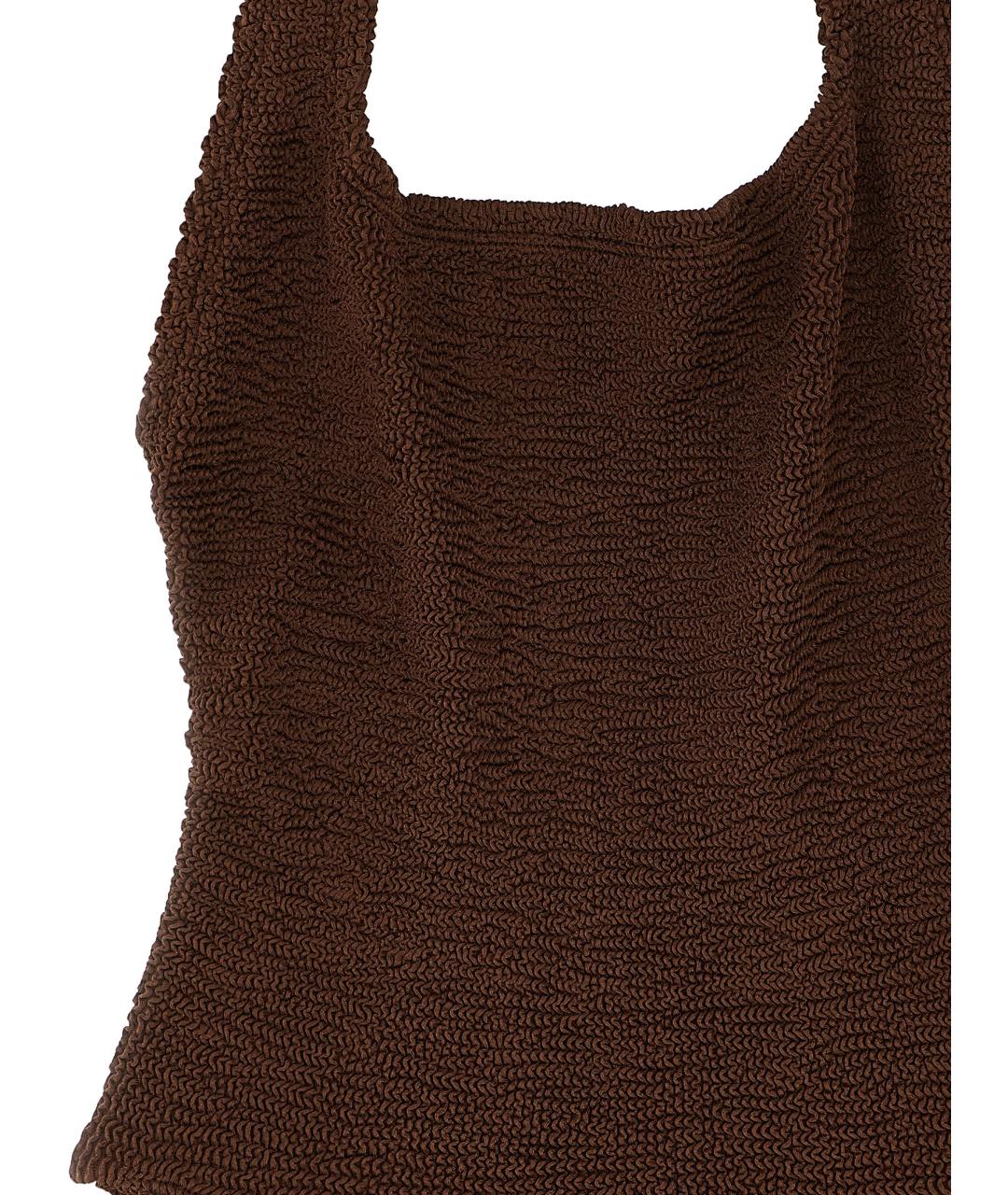 HUNZA G Коричневый полиамидовый купальник, фото 3