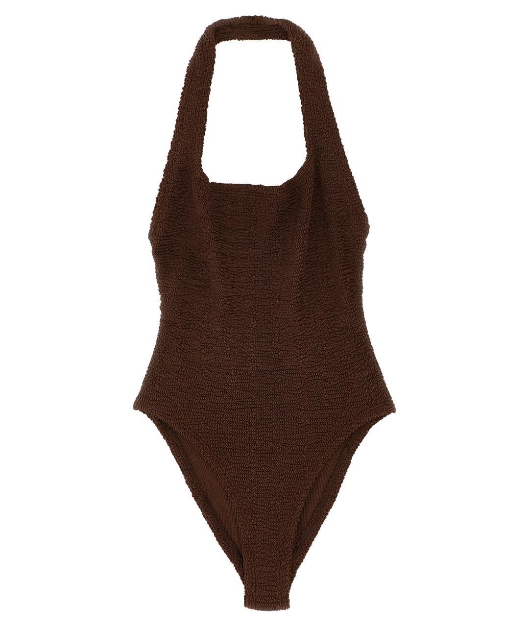 HUNZA G Коричневый полиамидовый купальник, фото 1