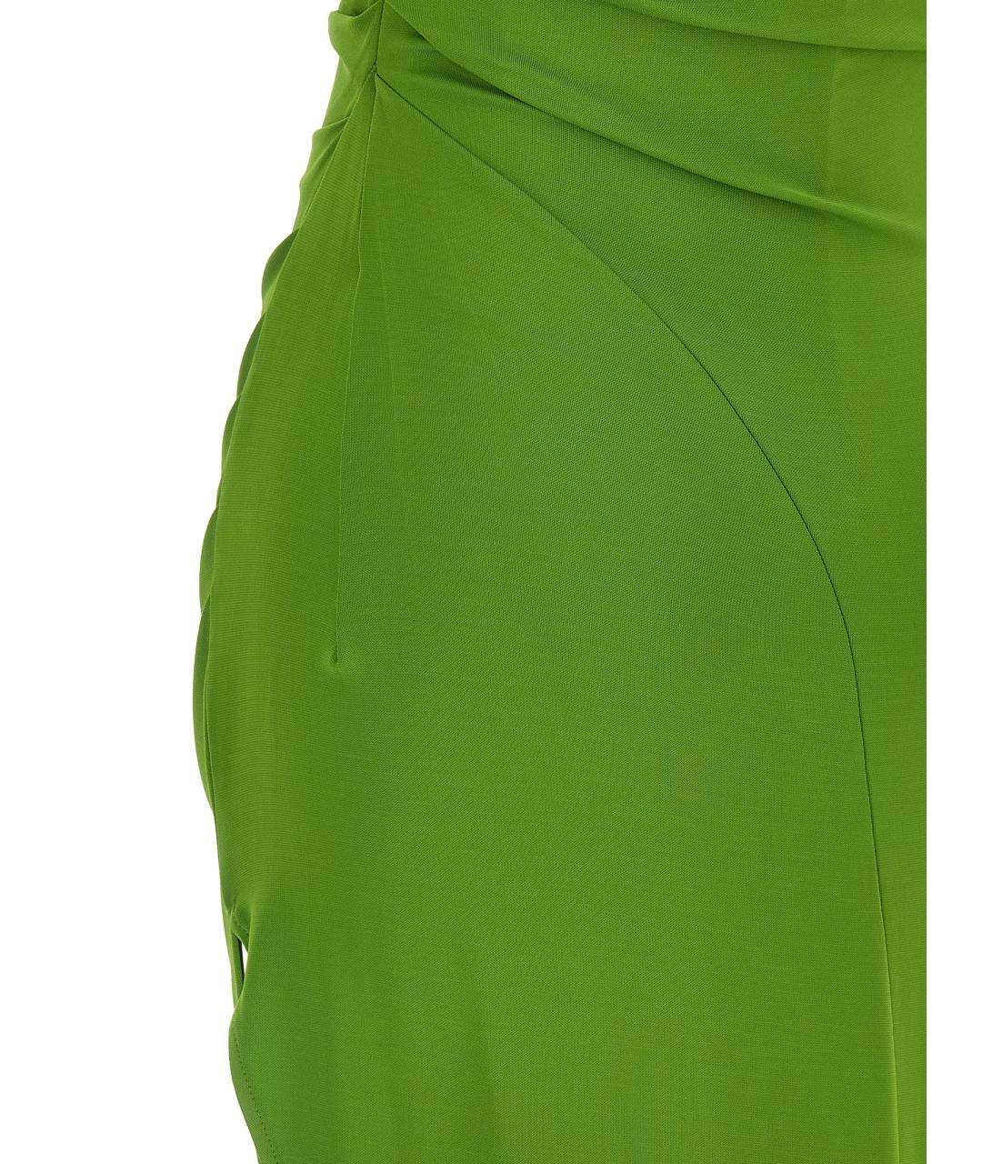 ELISABETTA FRANCHI Зеленые вискозное коктейльное платье, фото 4