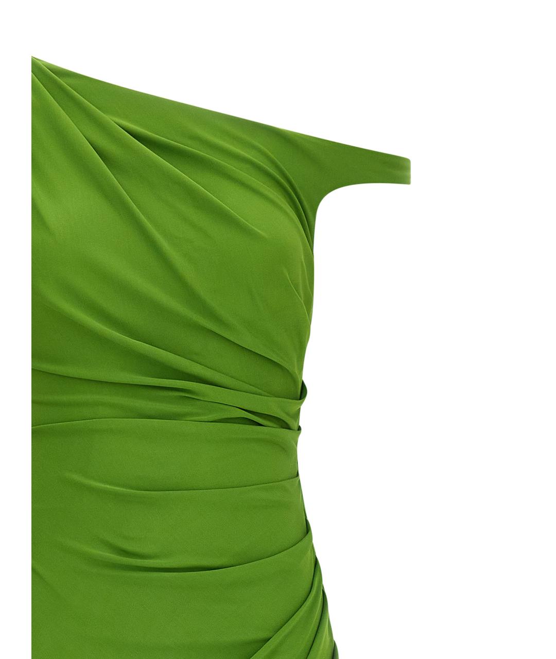 ELISABETTA FRANCHI Зеленые вискозное коктейльное платье, фото 3