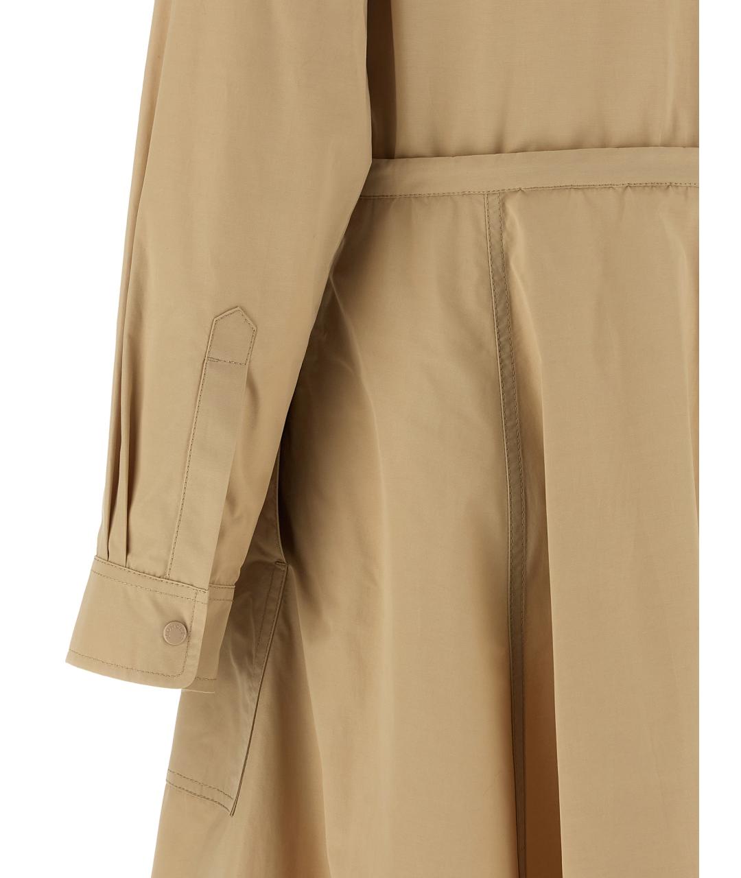 MONCLER Бежевое полиэстеровое повседневное платье, фото 4