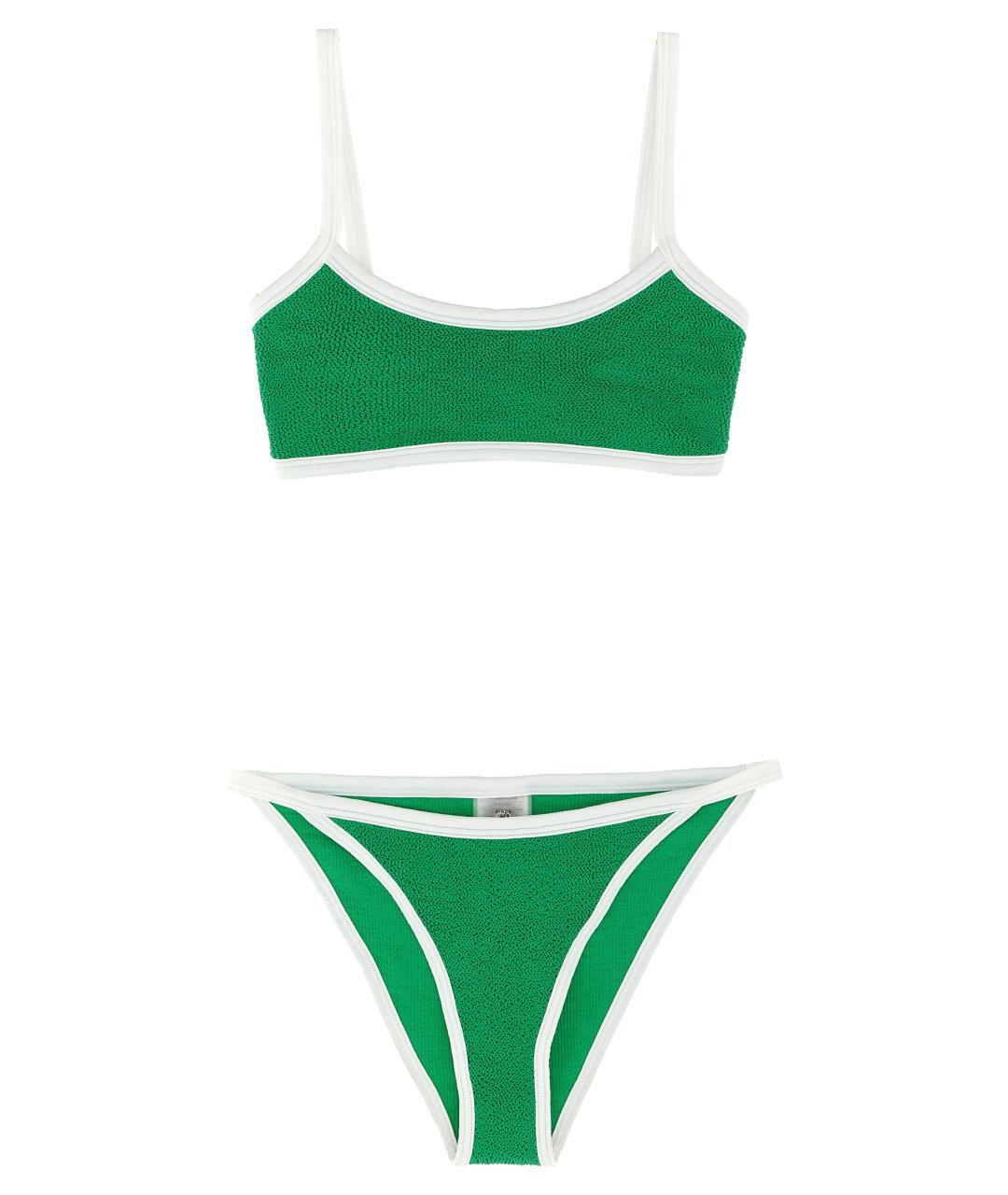 HUNZA G Зеленый полиамидовый купальник, фото 1