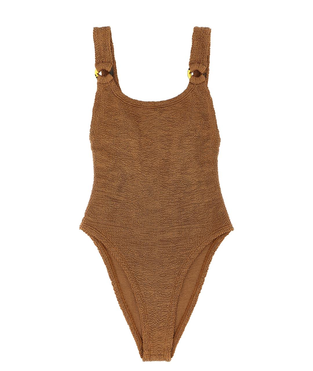 HUNZA G Бежевый полиамидовый купальник, фото 1