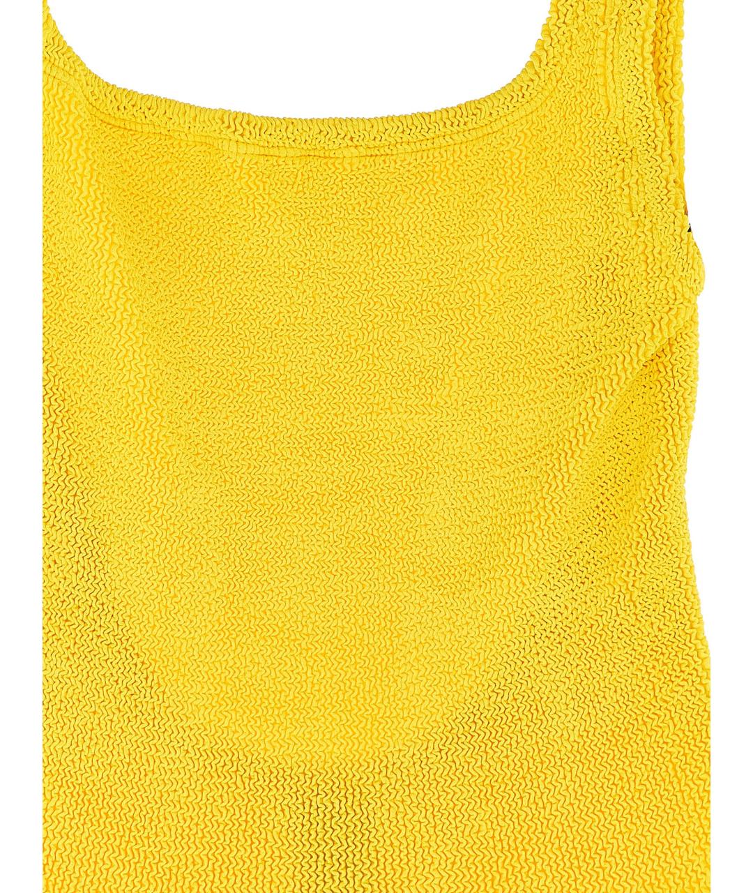 HUNZA G Желтый полиамидовый купальник, фото 3