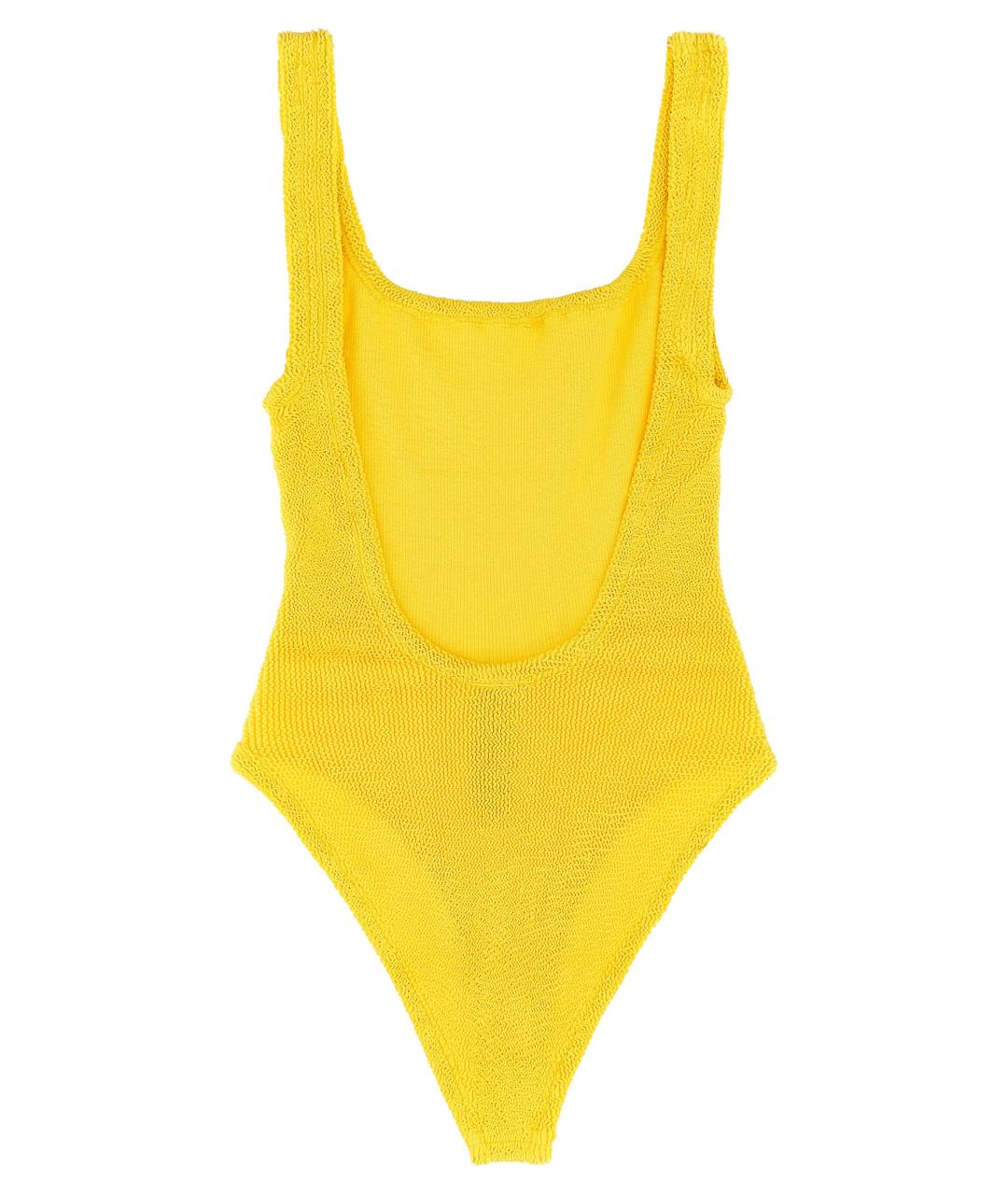 HUNZA G Желтый полиамидовый купальник, фото 2