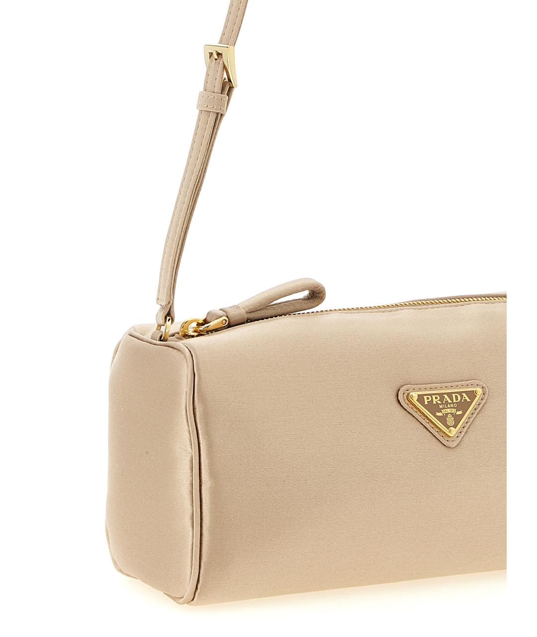 PRADA Бежевая тканевая сумка через плечо, фото 3