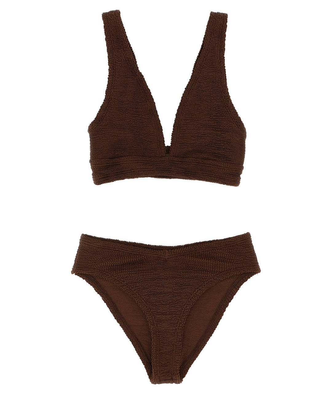 HUNZA G Коричневый полиамидовый купальник, фото 1