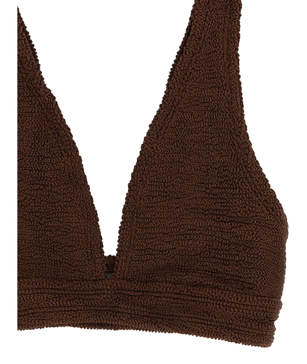 HUNZA G Коричневый полиамидовый купальник, фото 3