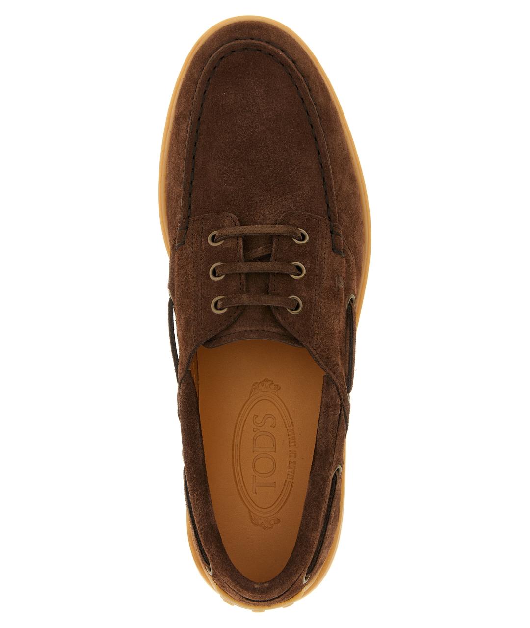 TOD'S Коричневые замшевые низкие ботинки, фото 4