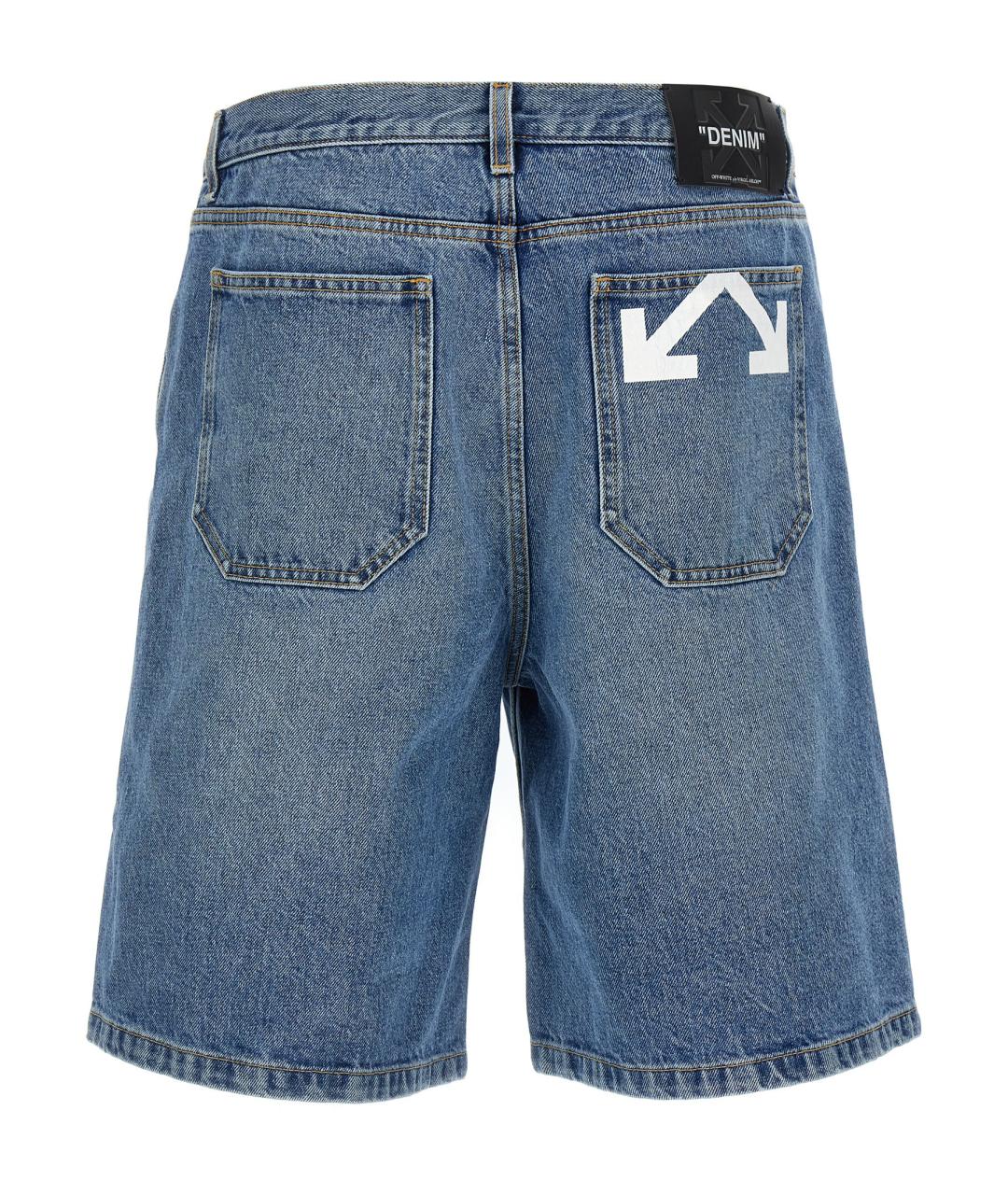 OFF-WHITE Синие хлопковые шорты, фото 2