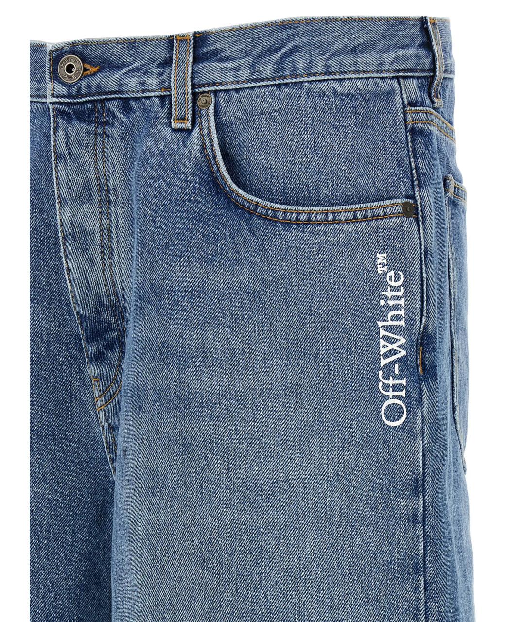 OFF-WHITE Синие хлопковые шорты, фото 3