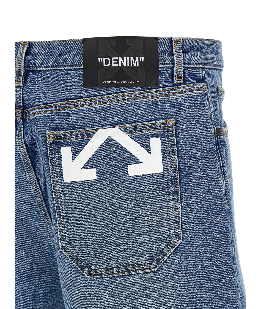 OFF-WHITE Синие хлопковые шорты, фото 4