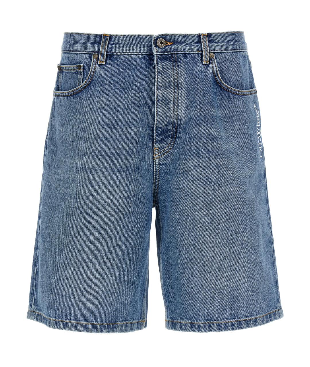 OFF-WHITE Синие хлопковые шорты, фото 1