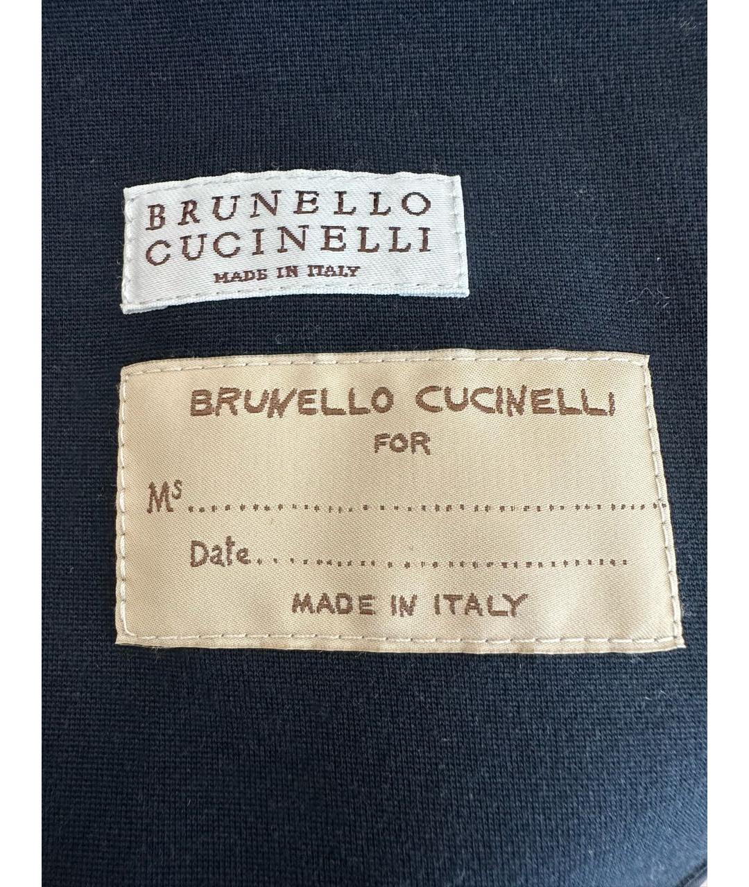BRUNELLO CUCINELLI Темно-синий хлопко-эластановый жакет/пиджак, фото 3