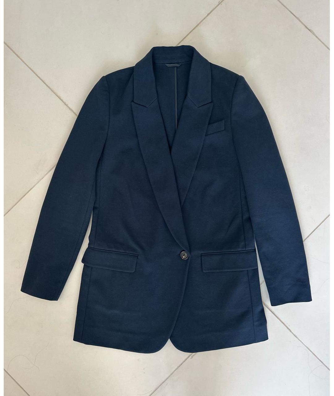 BRUNELLO CUCINELLI Темно-синий хлопко-эластановый жакет/пиджак, фото 9