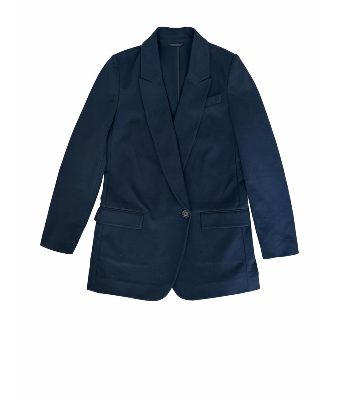 BRUNELLO CUCINELLI Темно-синий хлопко-эластановый жакет/пиджак, фото 1