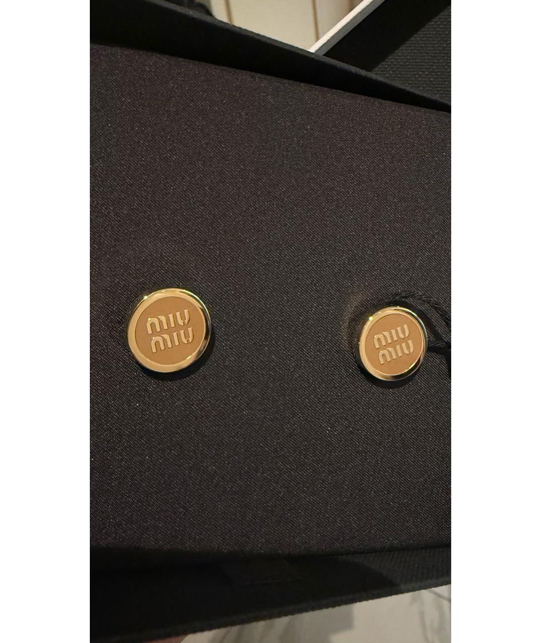 MIU MIU Бежевые металлические серьги, фото 6