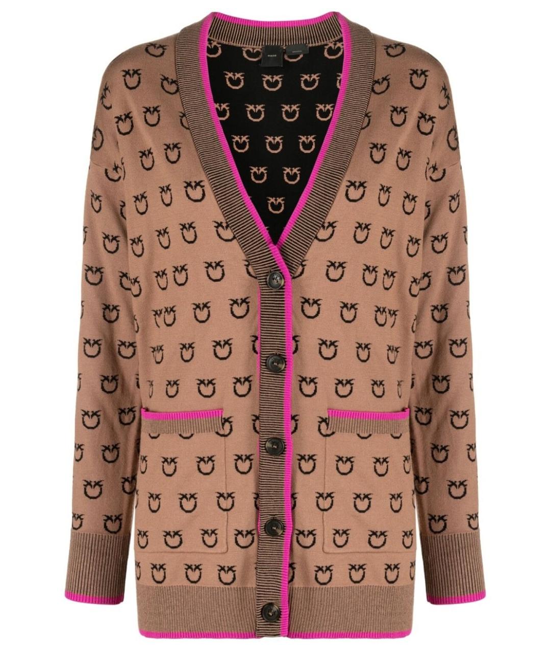 PINKO Коралловый вискозный кардиган, фото 1