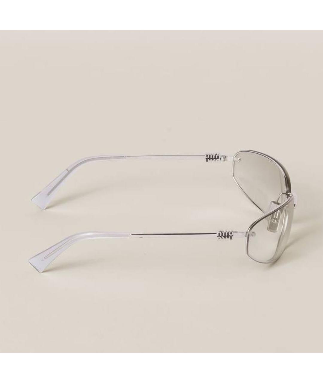 MIU MIU Серебряные металлические солнцезащитные очки, фото 4