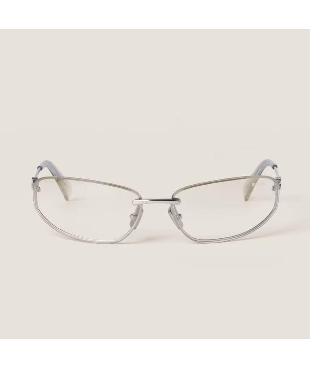 MIU MIU Серебряные металлические солнцезащитные очки, фото 7