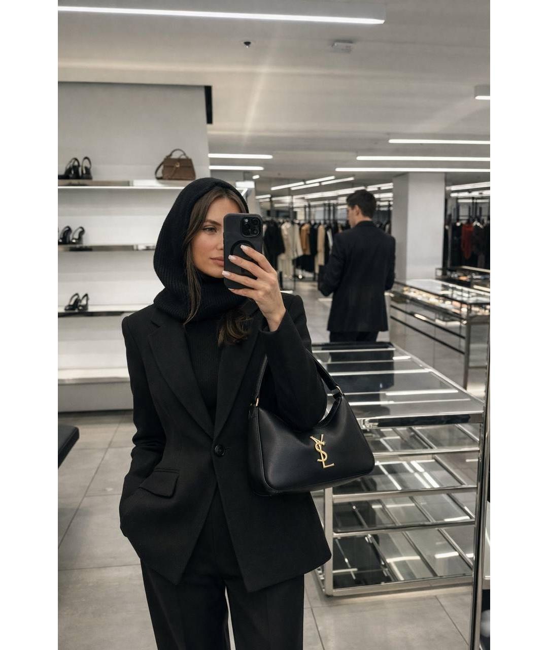 SAINT LAURENT Черный кашемировый капюшон, фото 3