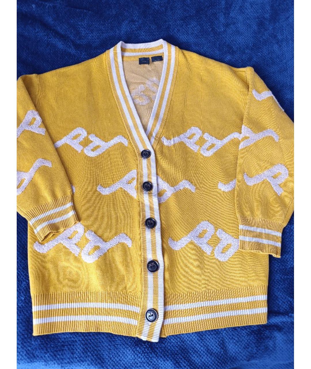 PINKO Горчичный шерстяной кардиган, фото 5