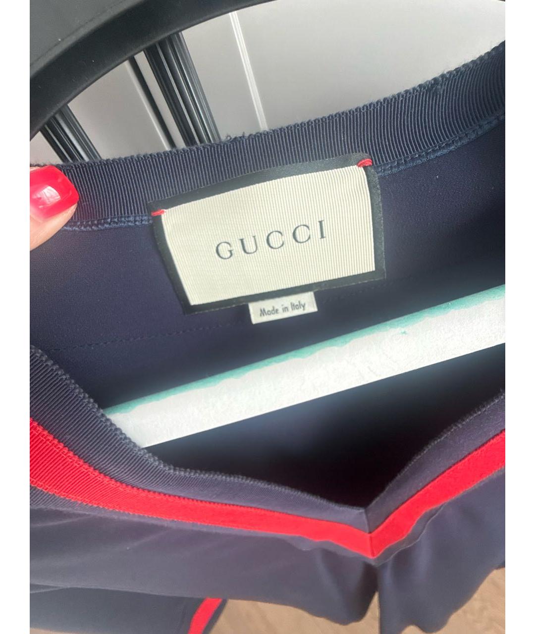 GUCCI Темно-синее повседневное платье, фото 3