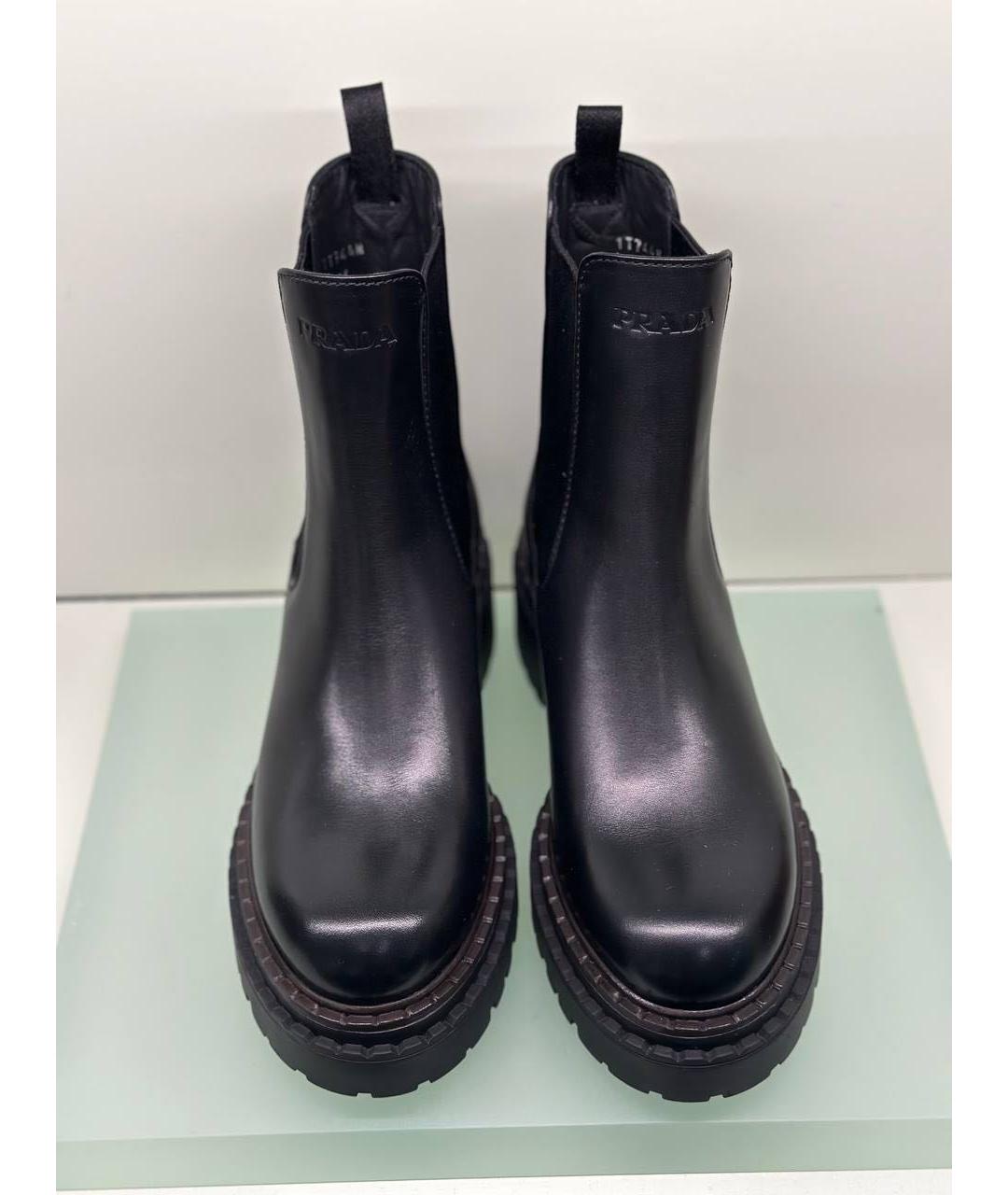 PRADA Черные кожаные ботинки, фото 7
