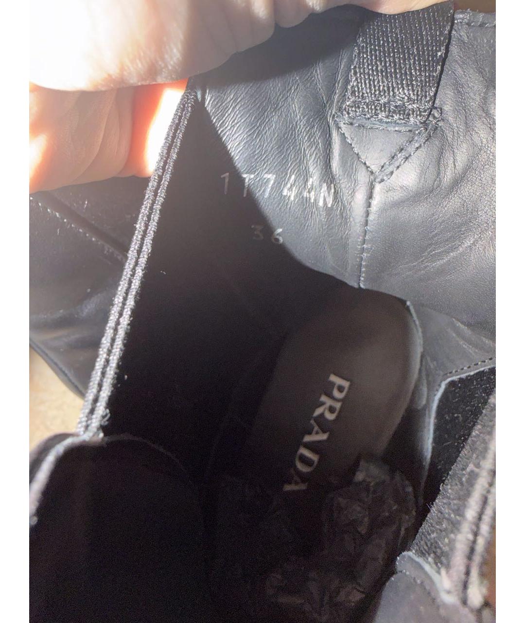PRADA Черные кожаные ботинки, фото 5