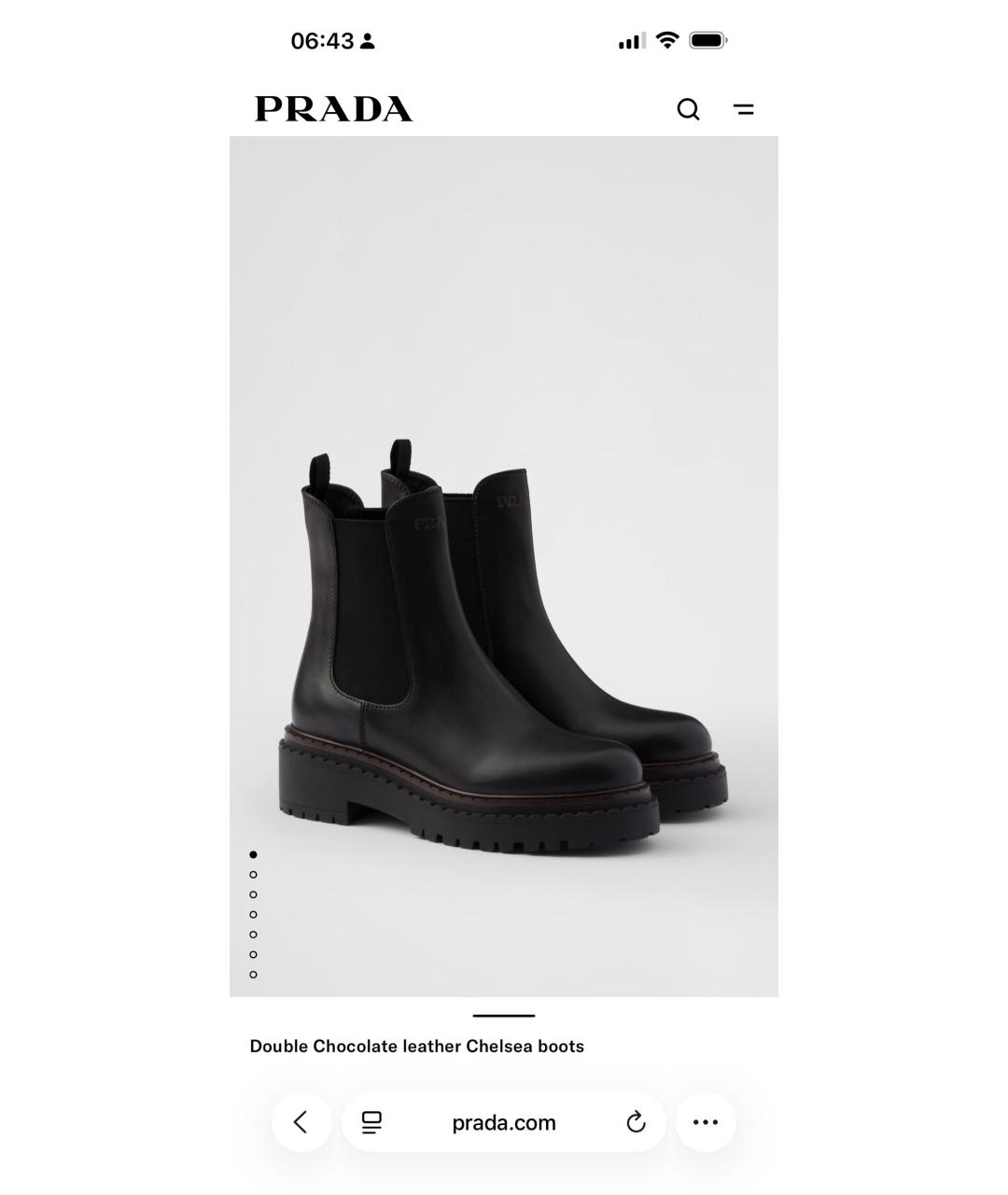 PRADA Черные кожаные ботинки, фото 6