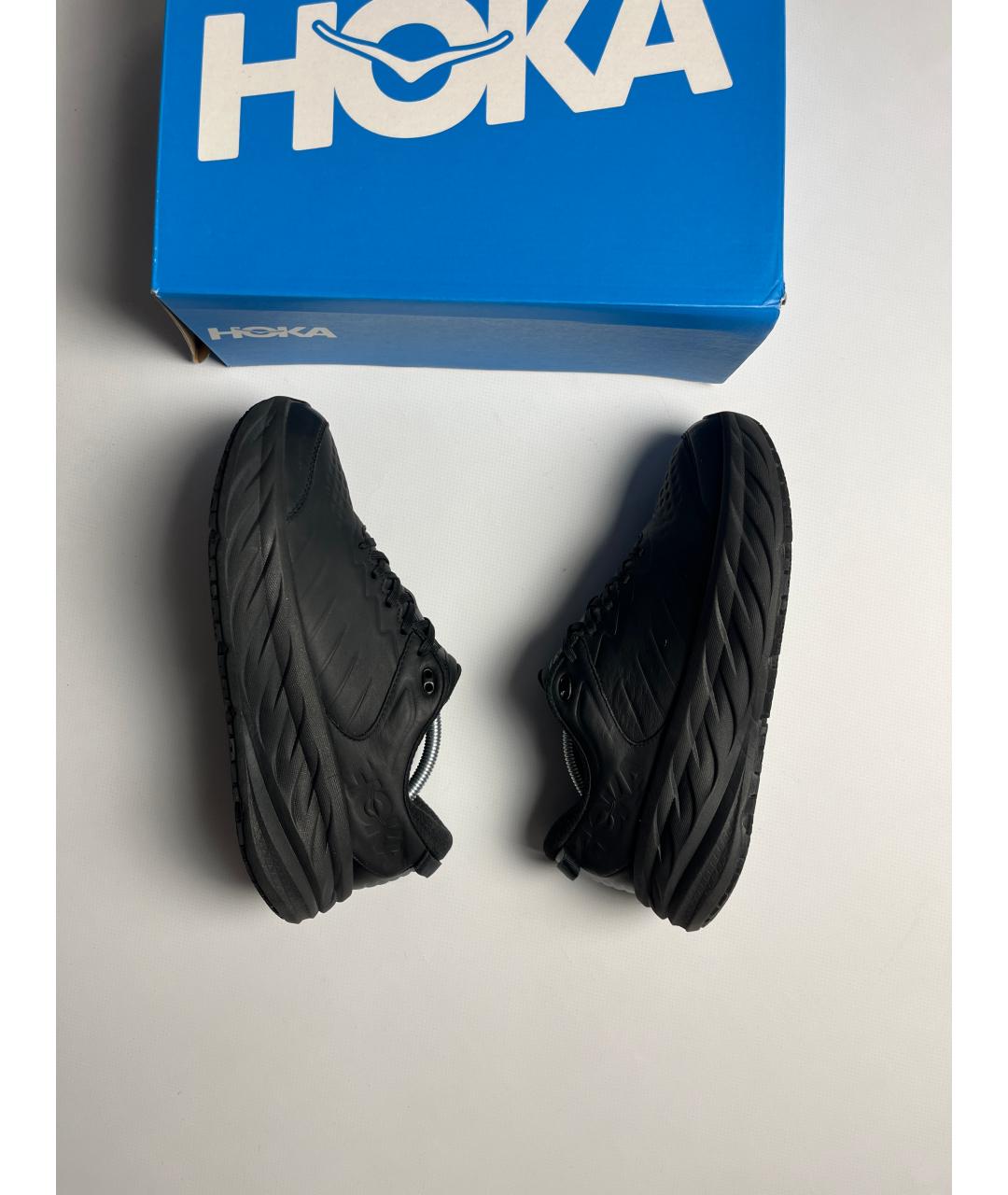 HOKA Черные кожаные высокие кроссовки / кеды, фото 7