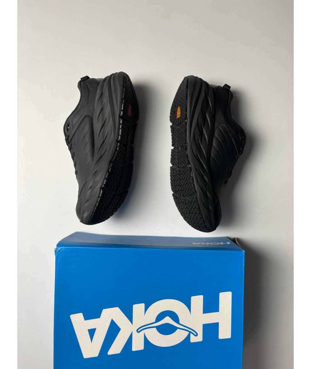 HOKA Черные кожаные высокие кроссовки / кеды, фото 10