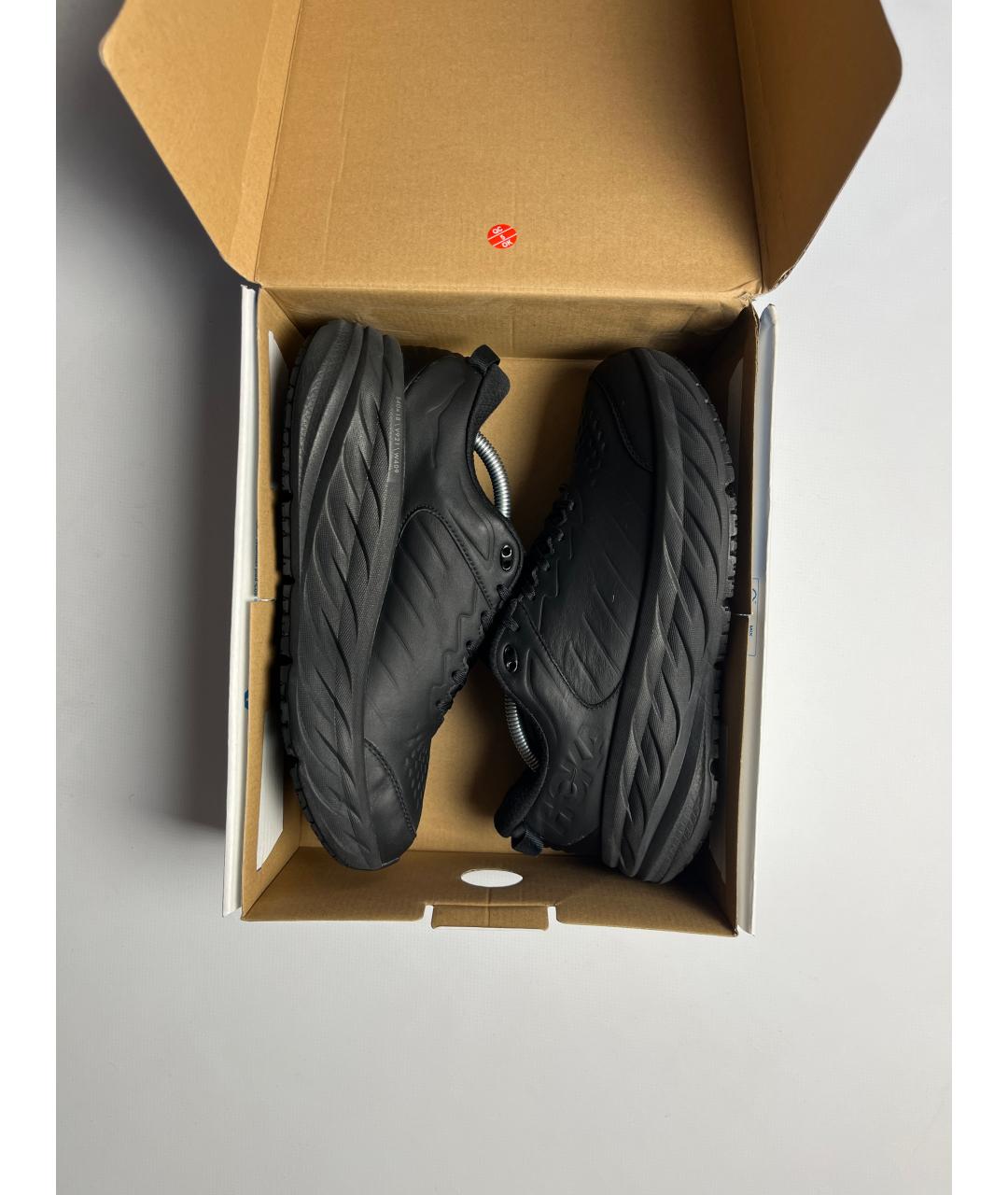 HOKA Черные кожаные высокие кроссовки / кеды, фото 9
