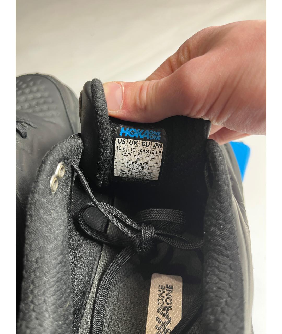 HOKA Черные кожаные высокие кроссовки / кеды, фото 5