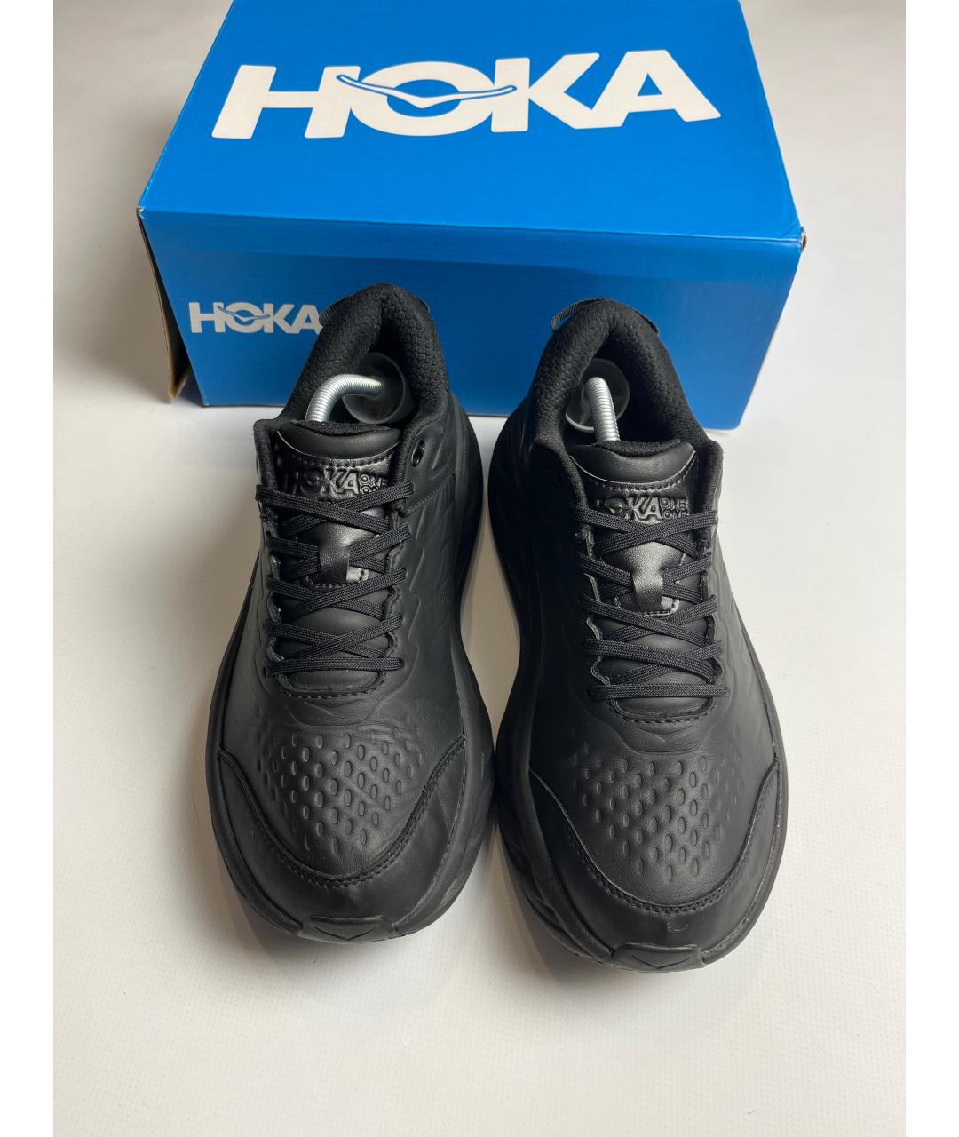 HOKA Черные кожаные высокие кроссовки / кеды, фото 3