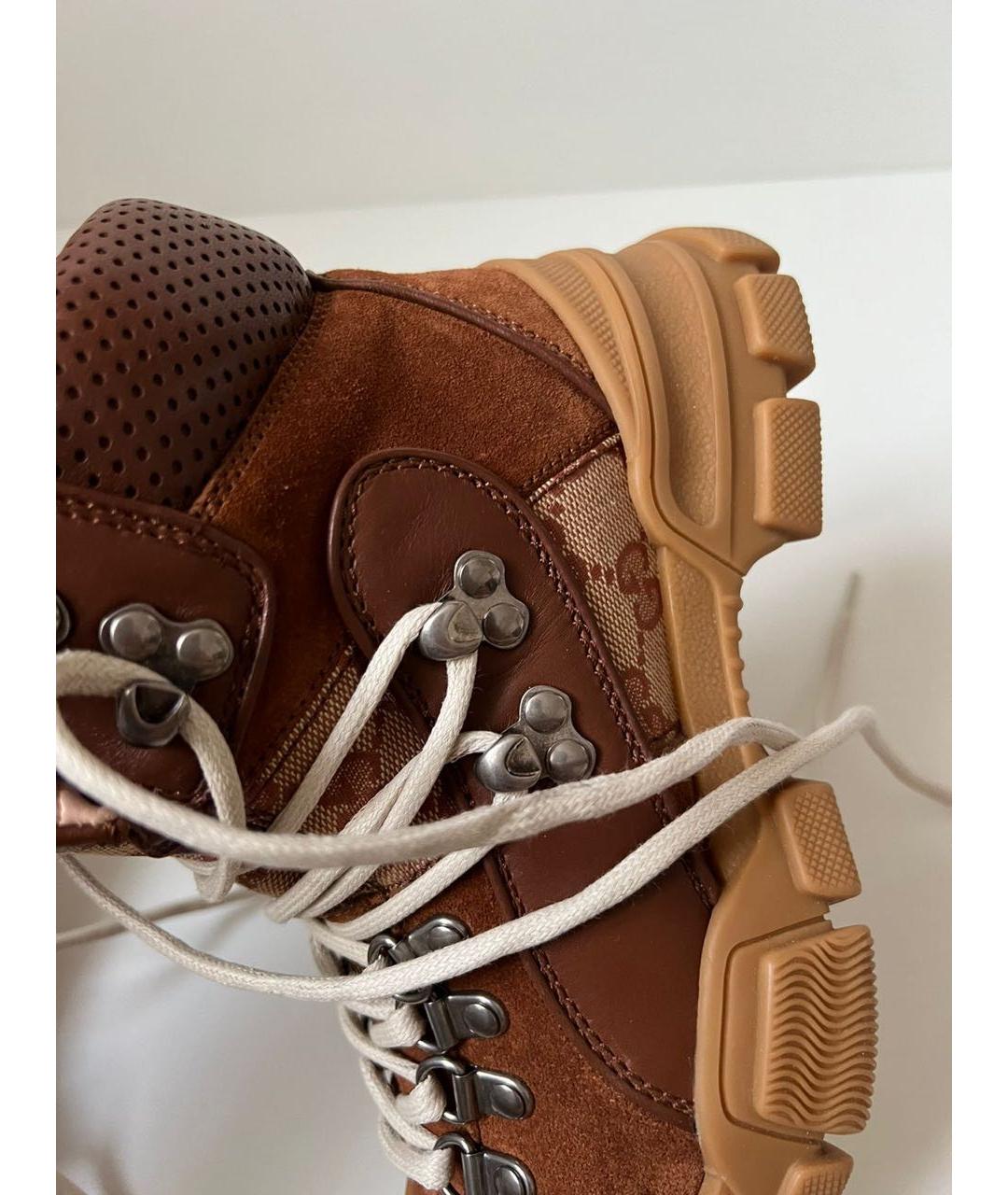 GUCCI Коричневые замшевые ботинки, фото 7