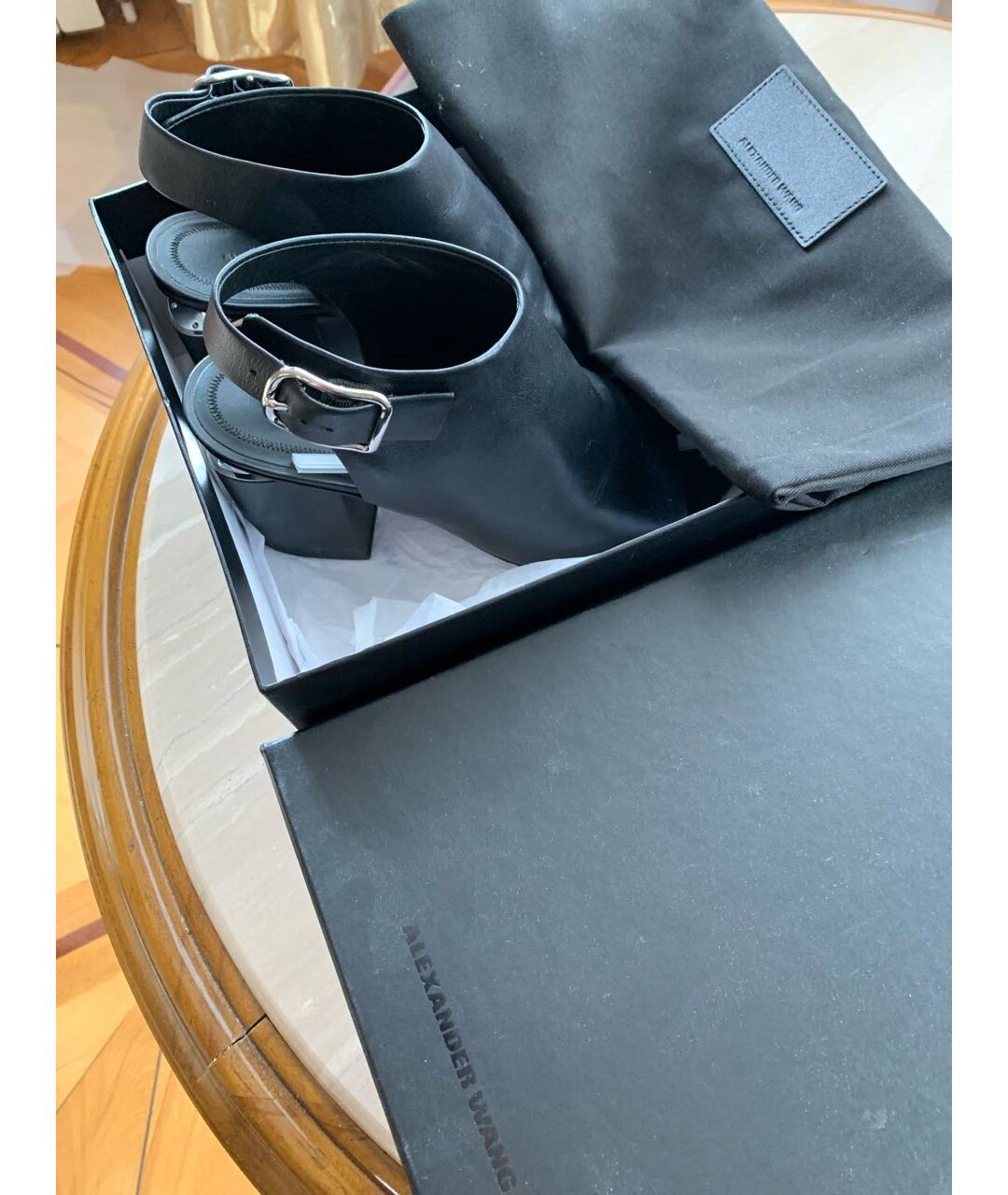 ALEXANDER WANG Черные кожаные босоножки, фото 5