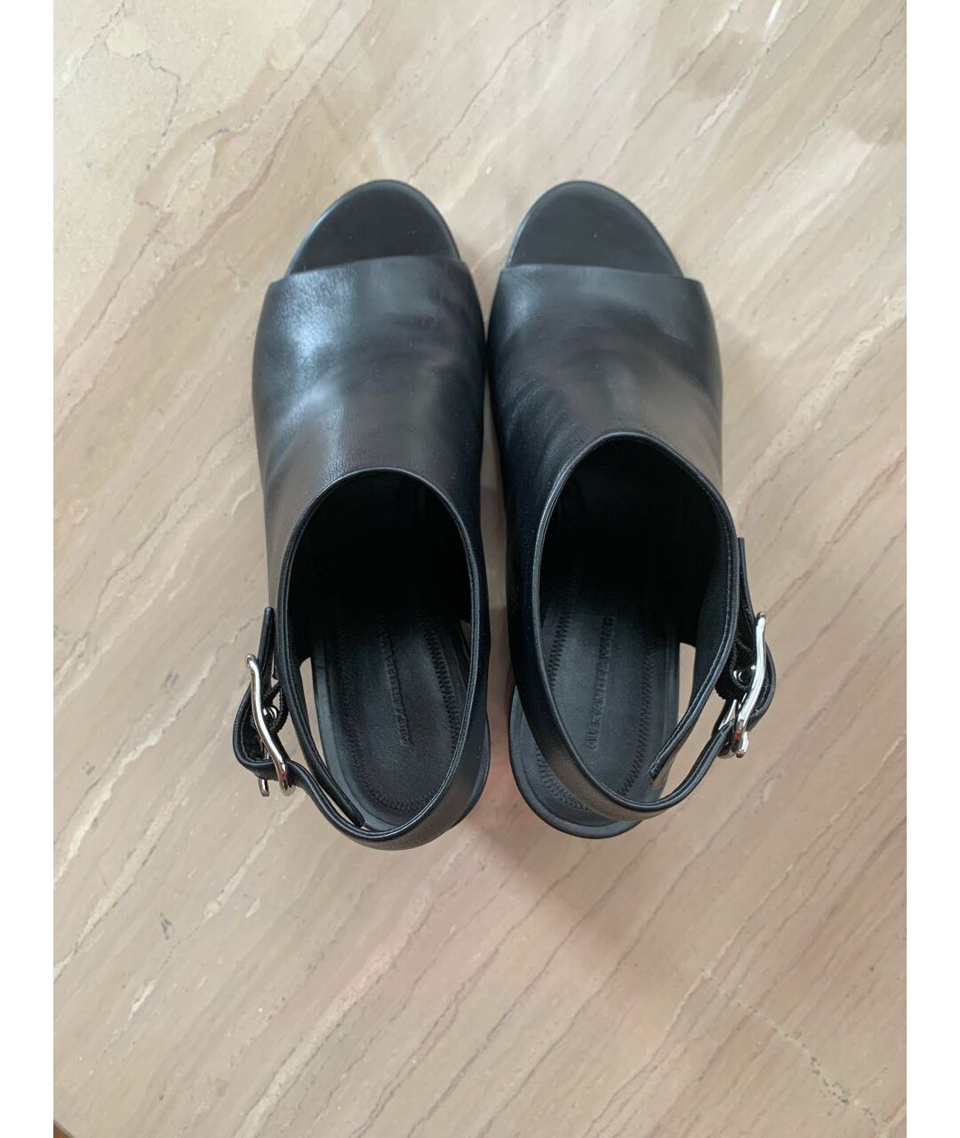ALEXANDER WANG Черные кожаные босоножки, фото 3