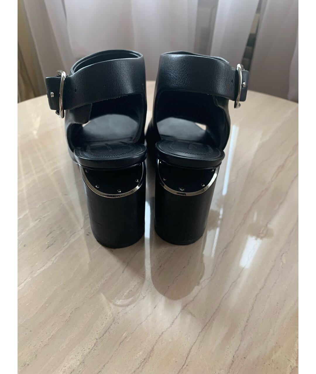 ALEXANDER WANG Черные кожаные босоножки, фото 4