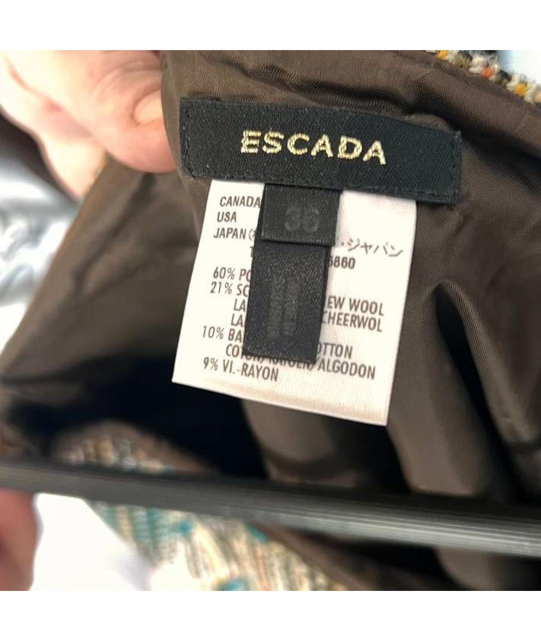 ESCADA Коричневый шерстяной костюм с юбками, фото 6