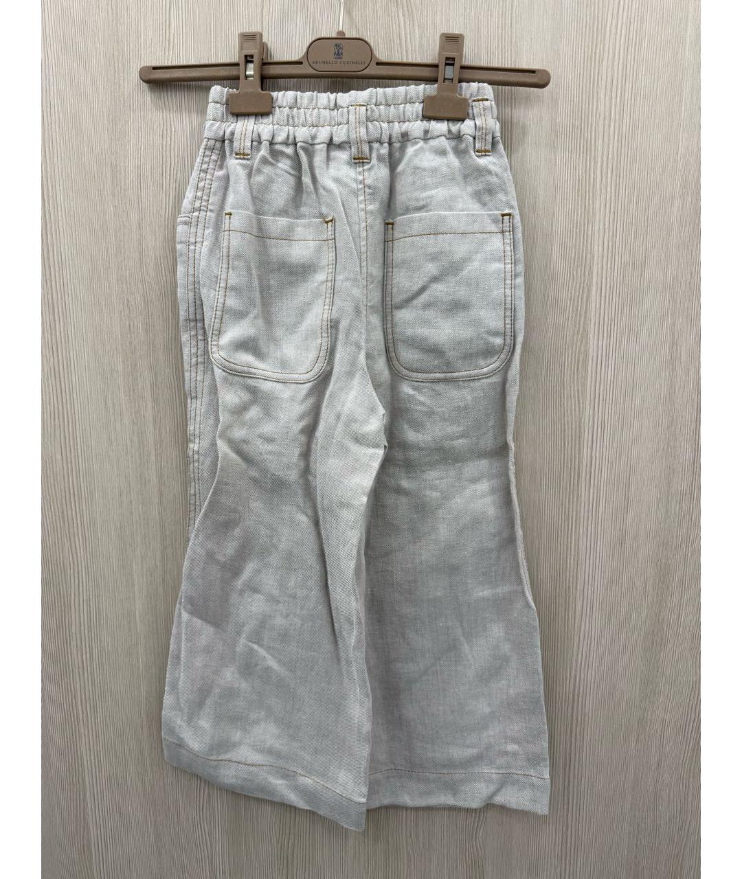 BRUNELLO CUCINELLI Бежевые вискозные брюки и шорты, фото 3