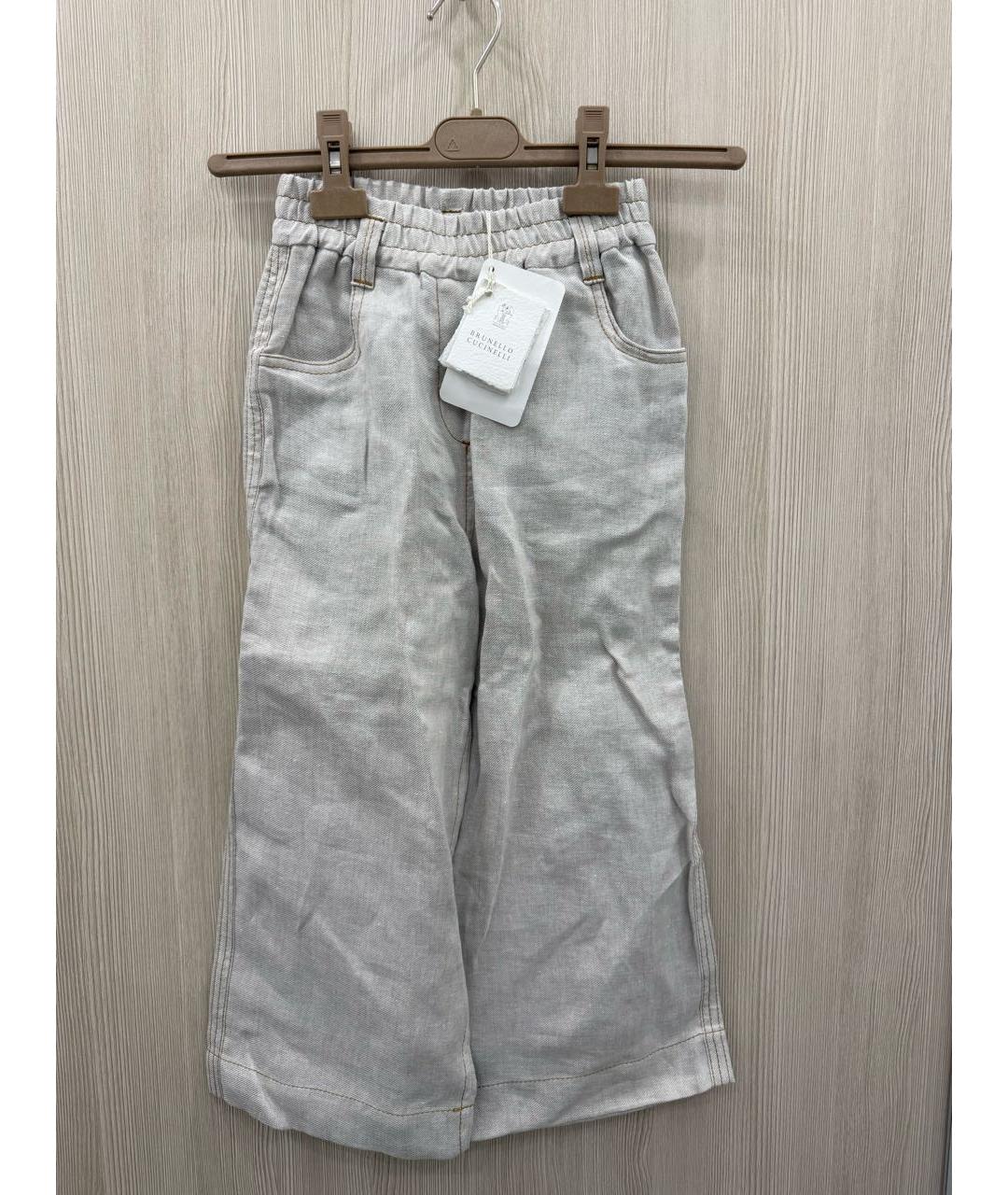 BRUNELLO CUCINELLI Бежевые вискозные брюки и шорты, фото 6