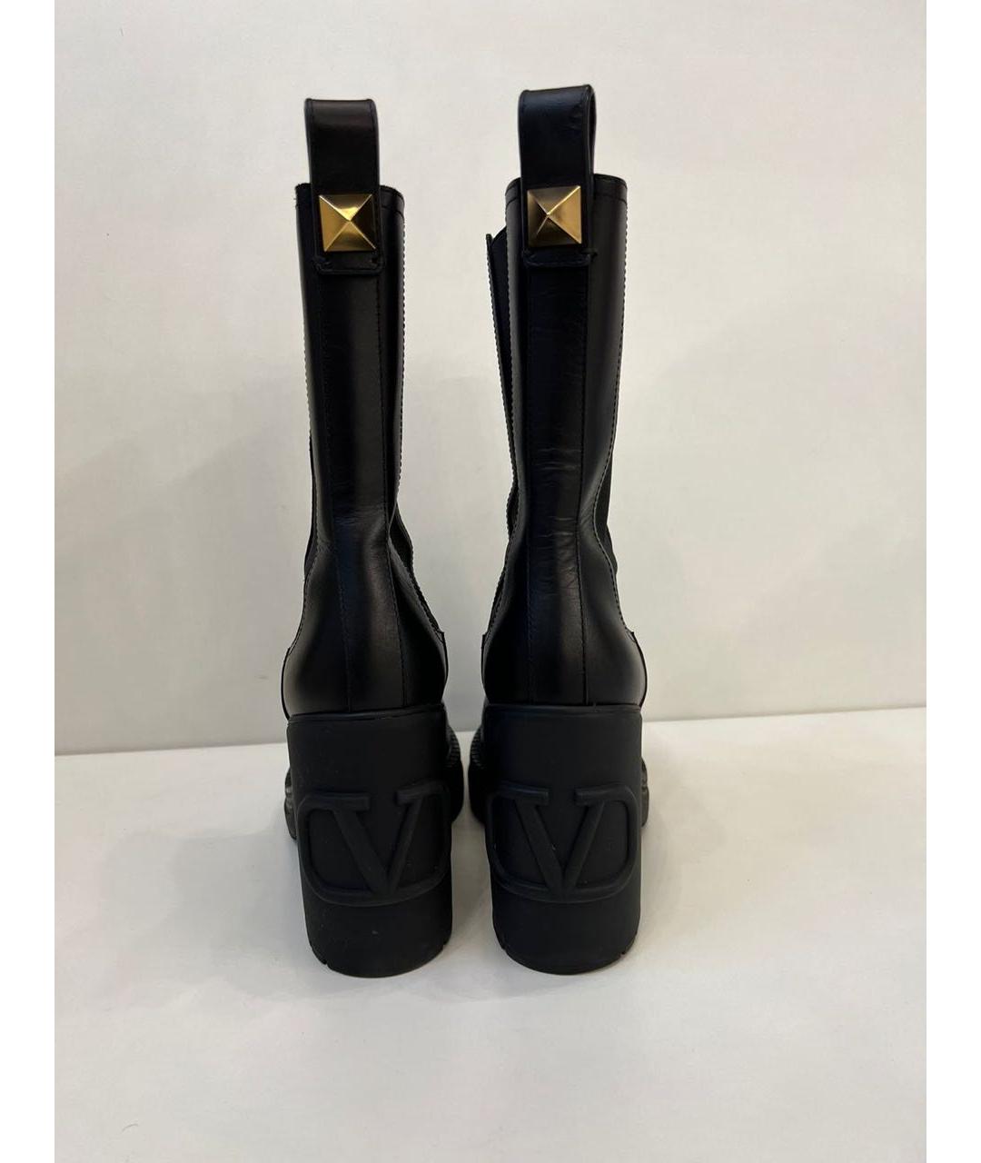 VALENTINO Черные кожаные ботинки, фото 2