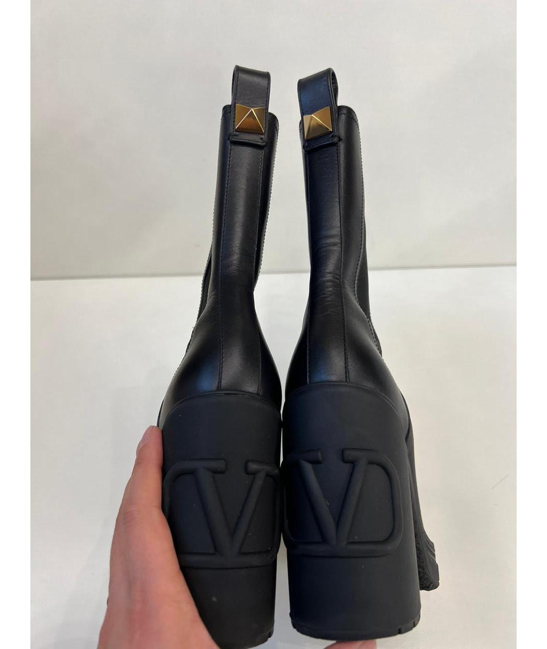 VALENTINO Черные кожаные ботинки, фото 6