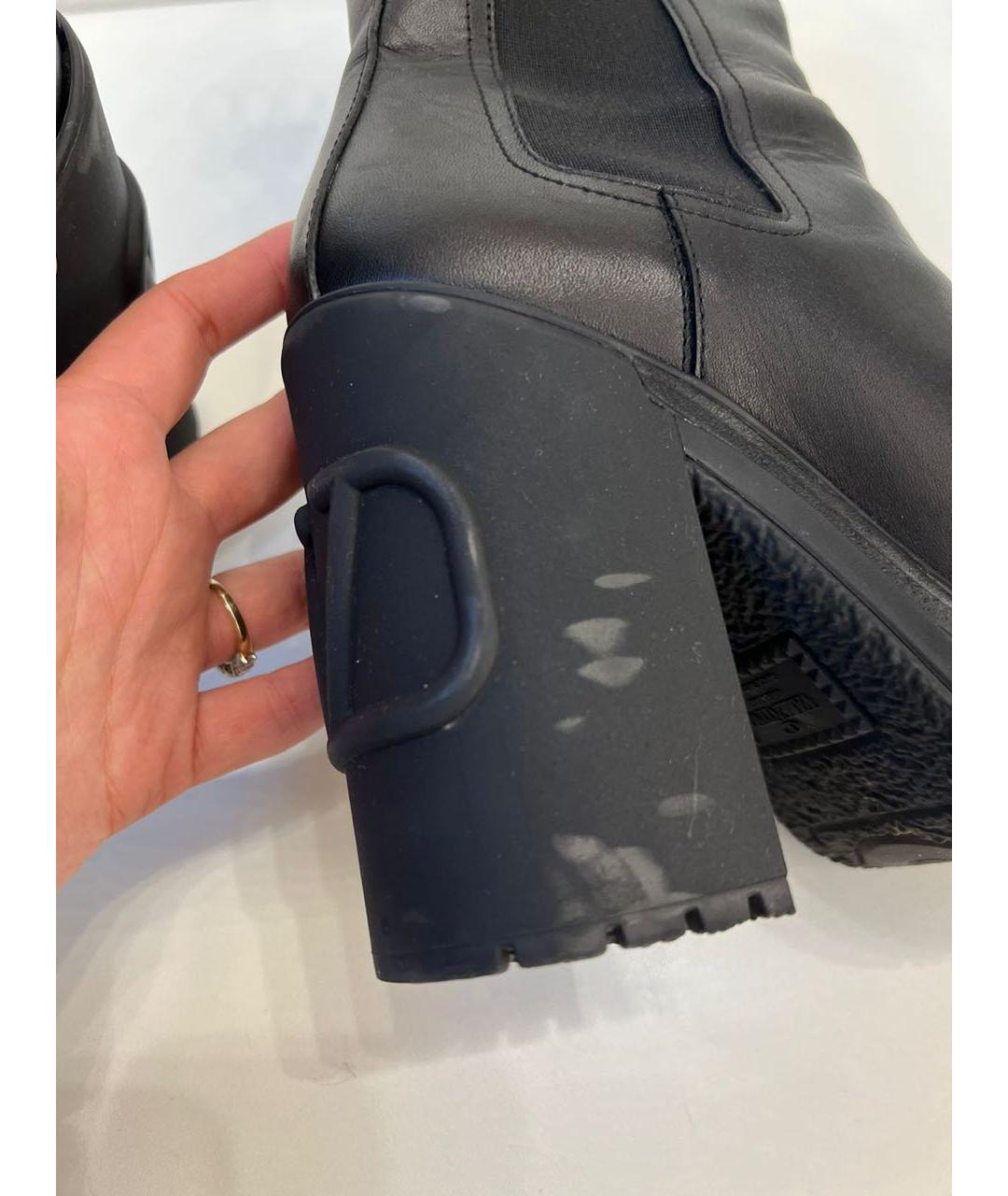 VALENTINO Черные кожаные ботинки, фото 4