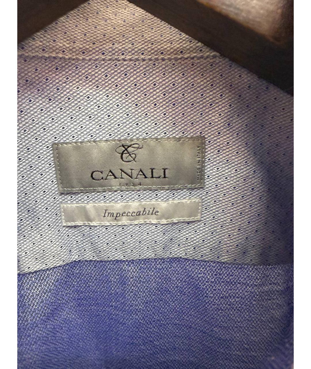 CANALI Голубая хлопковая кэжуал рубашка, фото 3