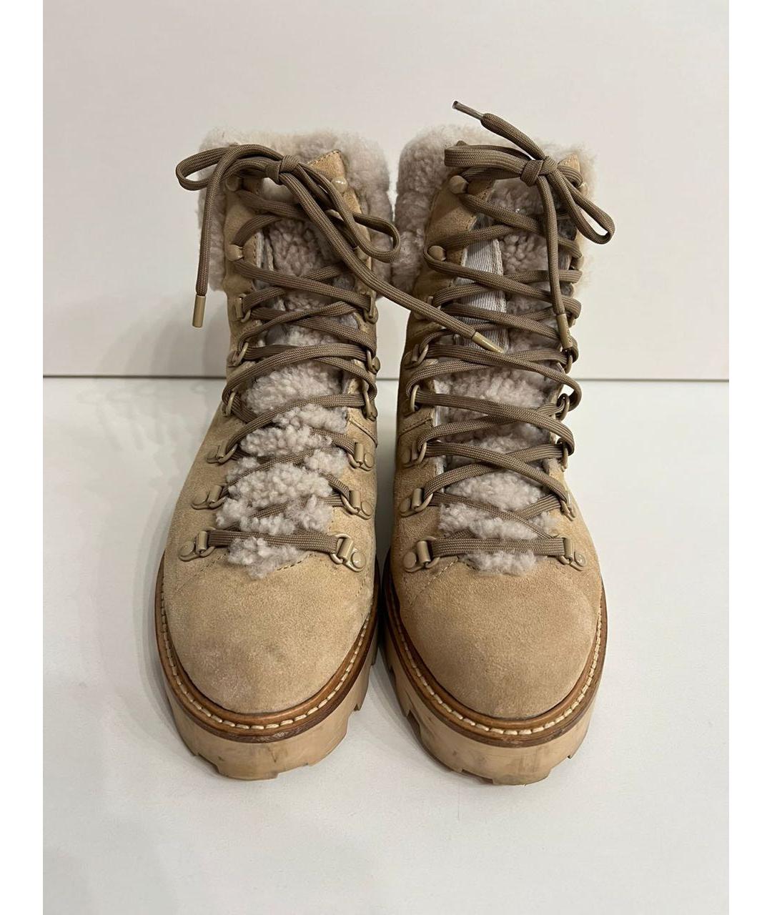 JIMMY CHOO Бежевые замшевые ботинки, фото 7