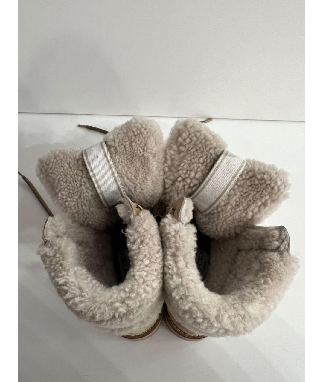 JIMMY CHOO Бежевые замшевые ботинки, фото 3