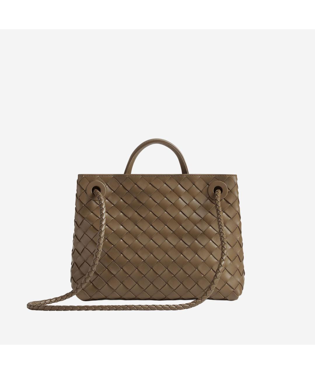 BOTTEGA VENETA Зеленая кожаная сумка тоут, фото 3